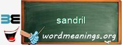 WordMeaning blackboard for sandril